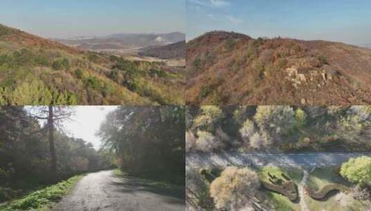 辽阳石洞沟森林公园秋季风光合集高清在线视频素材下载