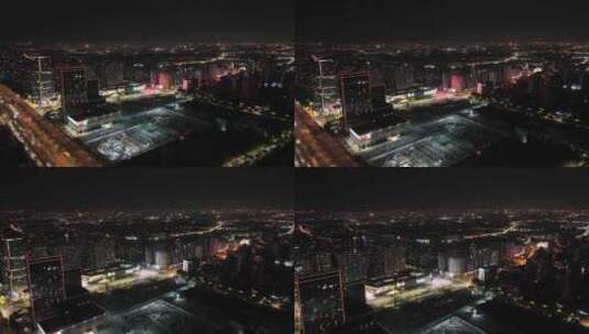 4K航拍江苏苏州昆山城市夜景高清在线视频素材下载