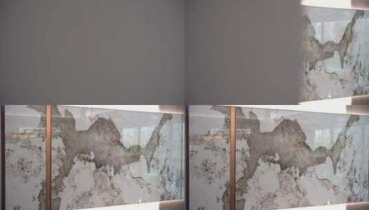 客厅里的大理石影视墙高清在线视频素材下载