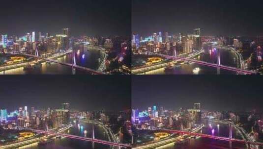 重庆夜景延时航拍4K高清在线视频素材下载