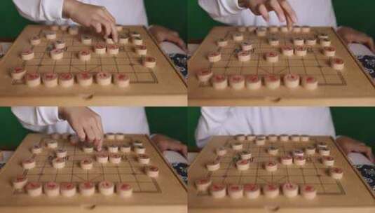 中国象棋下棋手部特写慢镜头高清在线视频素材下载