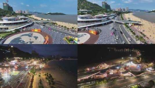 珠海城市阳台白天和夜景高清在线视频素材下载