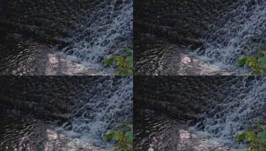 赵公堤的溪流堤坝高清在线视频素材下载