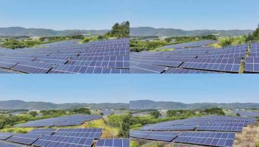 乡村太阳能光伏发电站航拍视频高清在线视频素材下载