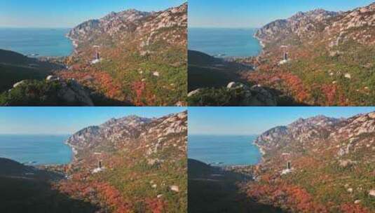 青岛崂山青岛秋景青岛太清宫航拍高清在线视频素材下载