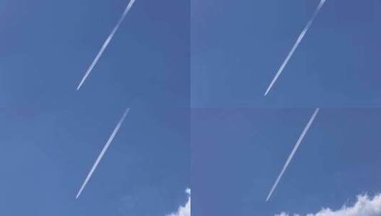 飞机划过天空尾迹云高清在线视频素材下载