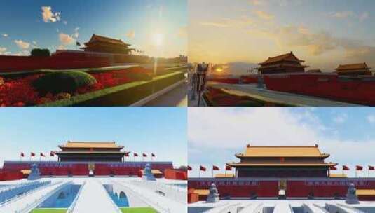 北京地标天安门广场高清在线视频素材下载