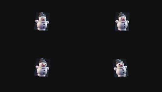 雪人动画【带通道+无限循环】高清在线视频素材下载