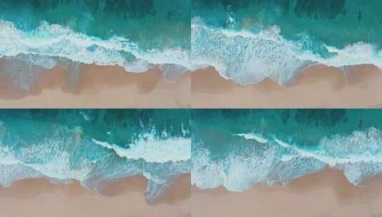 大海沙滩海水海浪俯拍高清在线视频素材下载