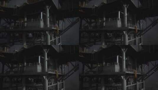 昏暗建筑中的神秘楼梯高清在线视频素材下载
