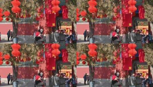 北京春节地坛庙会集市迎春吉祥物新年挂件高清在线视频素材下载