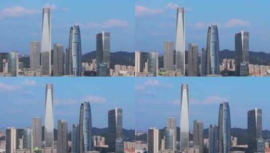 东莞地标高楼航拍高清在线视频素材下载