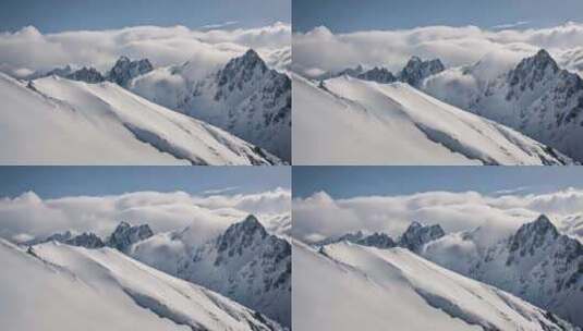 雪山高原山峰云雾高清在线视频素材下载
