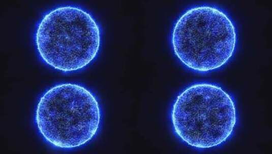 蓝色能量魔球圆形高科技光数字球太空行星星高清在线视频素材下载
