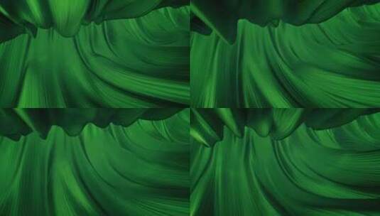 绿色流体缎子。抽象背景。3D渲染无缝走马高清在线视频素材下载