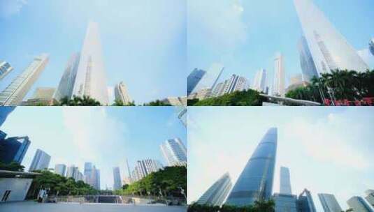 广州城市商业中心高楼大厦建筑群高清在线视频素材下载