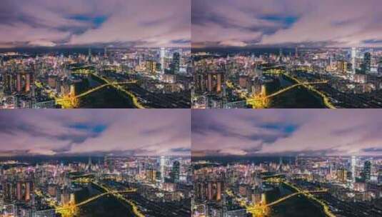 深圳城市雨后夜景延时4k高清在线视频素材下载