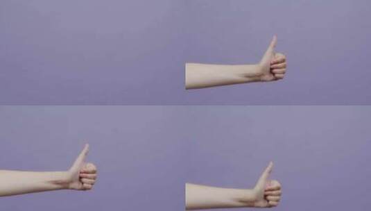 手，大拇指，紫色，工作室高清在线视频素材下载