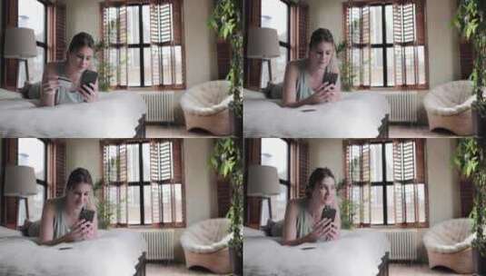 智能手机，购物，网上，银行高清在线视频素材下载