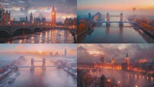 英国伦敦城市风景风光ai素材原创高清在线视频素材下载