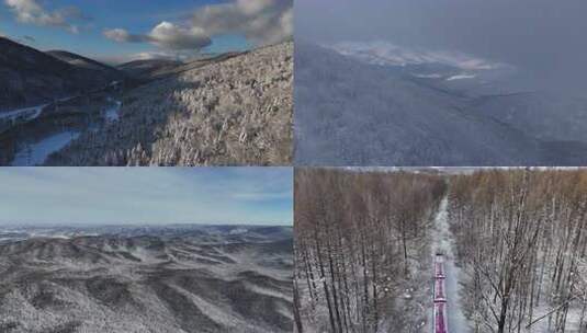 东北雪乡-亚布力雪海列车高清在线视频素材下载