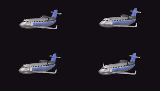 商用飞机3D动画|阿尔法频道高清在线视频素材下载