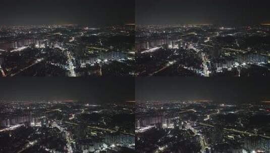 东莞虎门夜景航拍虎门镇夜景城市建筑风光高清在线视频素材下载