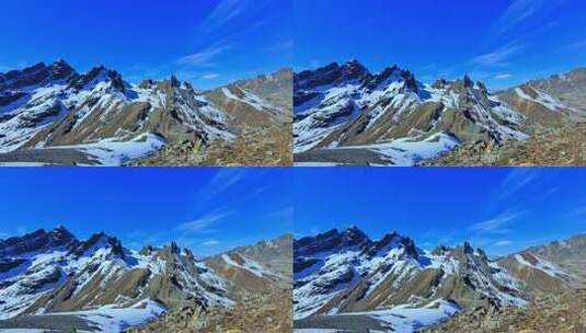 航拍壮观的雪山景色高清在线视频素材下载