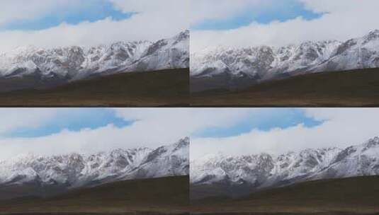 航拍青藏高原青海祁连山脉天境祁连雪山雪景高清在线视频素材下载