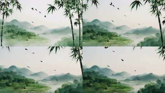 唯美山水风景飞鸟航拍素材高清在线视频素材下载