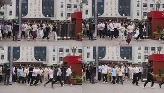 考生考试高考学生出考场升格高清在线视频素材下载