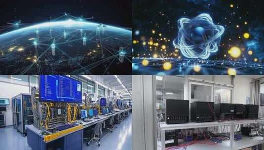 量子通信 光导纤维高清在线视频素材下载