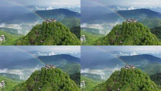 腾冲云峰山雨后彩虹 绿色森林高清在线视频素材下载