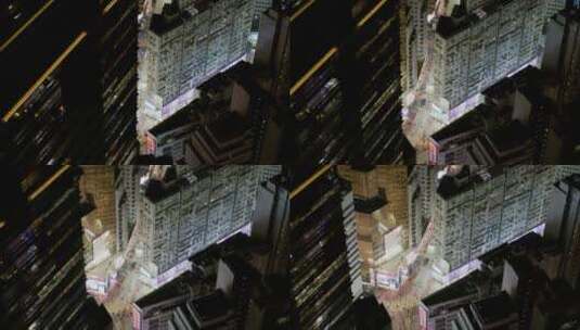 香港铜锣湾夜景航拍大景高清在线视频素材下载