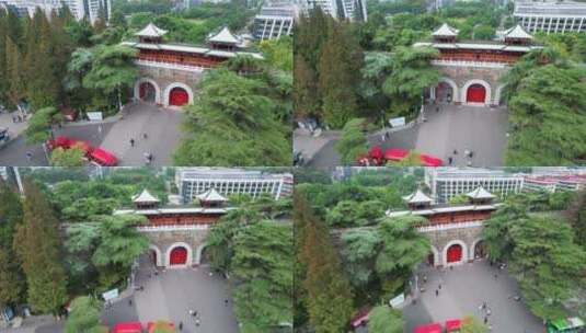 南京古城墙玄武门航拍风光高清在线视频素材下载