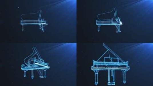 钢琴粒子高清在线视频素材下载
