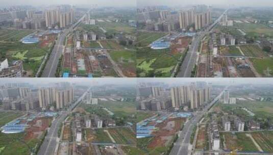 航拍湖南邵阳城市建设高清在线视频素材下载