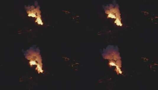 航拍活火山 岩浆喷发高清在线视频素材下载