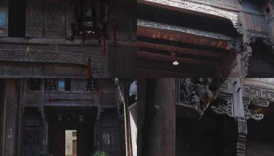 江南古镇古建筑构件牛腿木雕合集高清在线视频素材下载