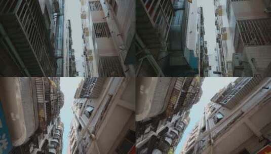 市政建设城市改造深圳城中村拥挤的楼房间隙高清在线视频素材下载