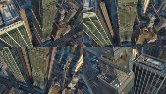 城市航拍摩天大楼俯拍高端商务地产城市地标高清在线视频素材下载