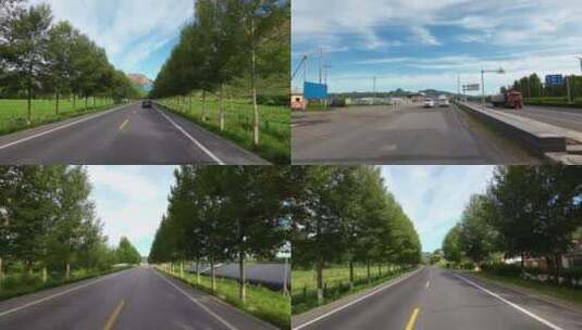【合集】开车行驶在蓝天白云下高清在线视频素材下载