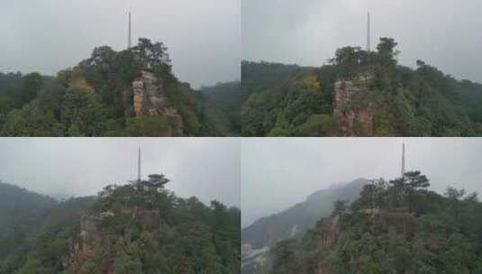 航拍重庆北碚缙云山狮子峰风景名胜区高清在线视频素材下载