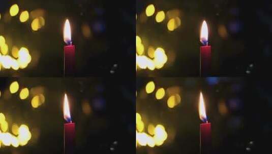 圣诞新年春节祈福祈祷 燃烧的蜡烛烛光高清在线视频素材下载
