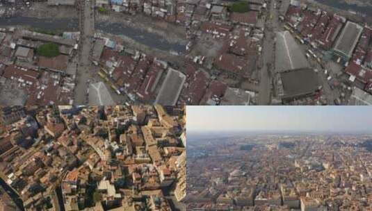 城市棚户区贫民窟拆迁居民楼高清在线视频素材下载