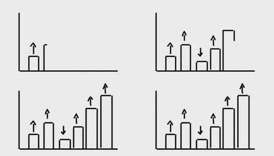 带箭头的条形图线描插图动画，透明背景高清在线视频素材下载