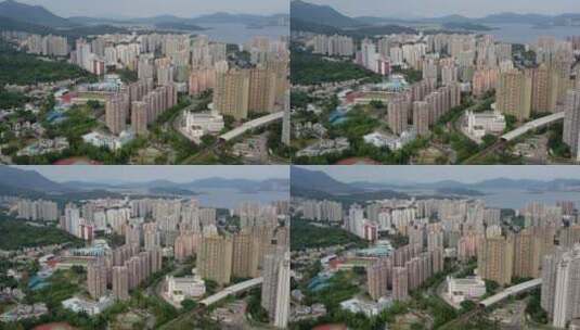 俯瞰香港风景秀丽的城市道路高清在线视频素材下载