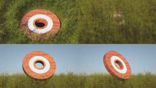 精华香水香料木盘草地场景3D渲染高清在线视频素材下载