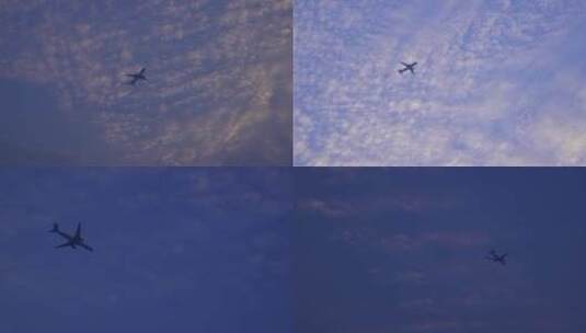 2023飞机飞过头顶低空飞行蓝天白云高清在线视频素材下载