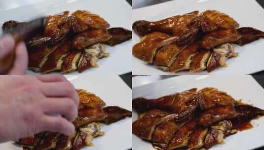 北京烤鸭片鸭摆盘高清在线视频素材下载